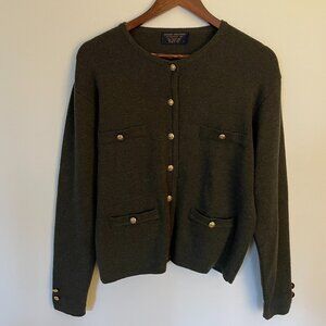 Vintage Women's Brooks Brothers 100% Wool Cardigan, Size M, Good Condition